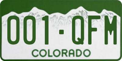 CO license plate 001QFM