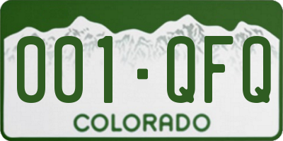 CO license plate 001QFQ