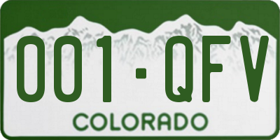 CO license plate 001QFV