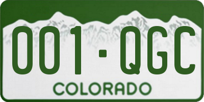 CO license plate 001QGC