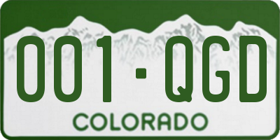 CO license plate 001QGD