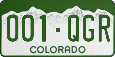CO license plate 001QGR