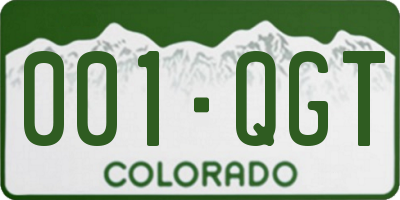 CO license plate 001QGT