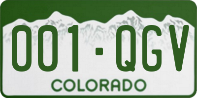 CO license plate 001QGV