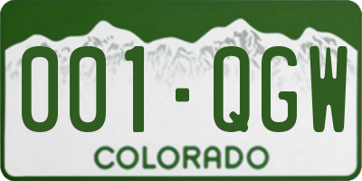 CO license plate 001QGW