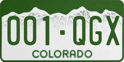 CO license plate 001QGX