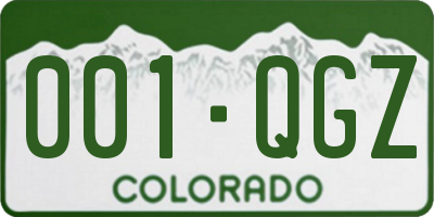 CO license plate 001QGZ