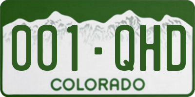 CO license plate 001QHD