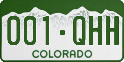 CO license plate 001QHH