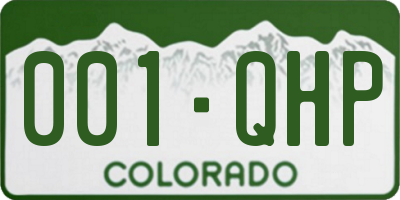 CO license plate 001QHP