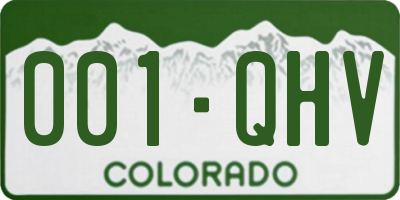 CO license plate 001QHV