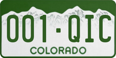 CO license plate 001QIC