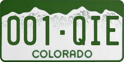 CO license plate 001QIE