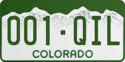 CO license plate 001QIL