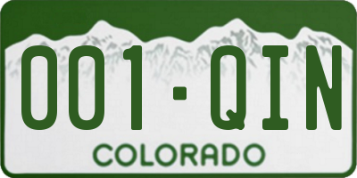 CO license plate 001QIN