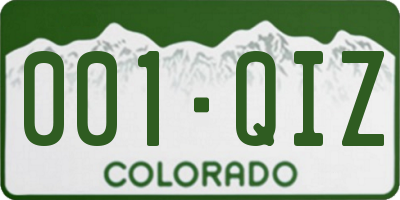 CO license plate 001QIZ