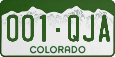 CO license plate 001QJA