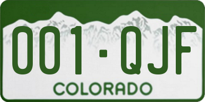 CO license plate 001QJF