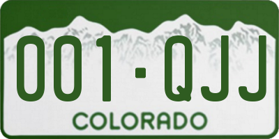 CO license plate 001QJJ