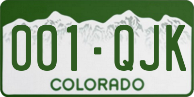 CO license plate 001QJK