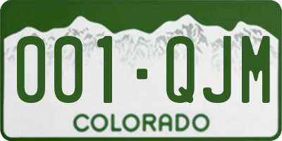 CO license plate 001QJM