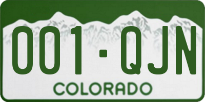 CO license plate 001QJN