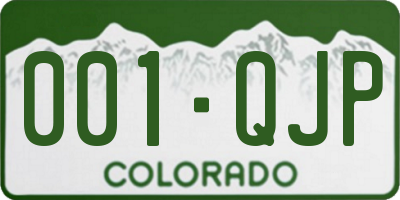 CO license plate 001QJP