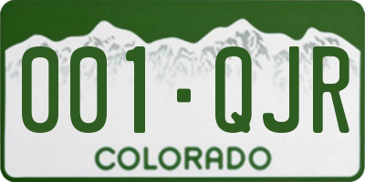 CO license plate 001QJR