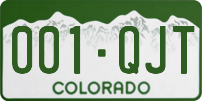CO license plate 001QJT