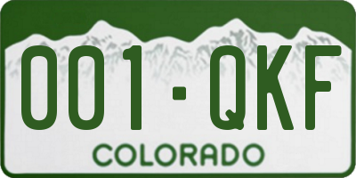 CO license plate 001QKF