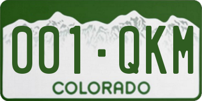 CO license plate 001QKM