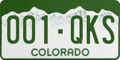 CO license plate 001QKS