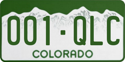 CO license plate 001QLC