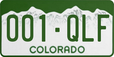 CO license plate 001QLF