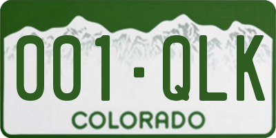 CO license plate 001QLK