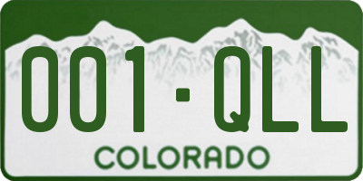 CO license plate 001QLL