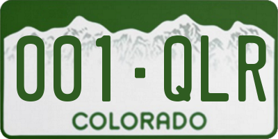 CO license plate 001QLR