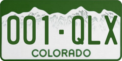 CO license plate 001QLX