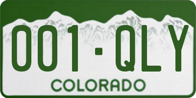 CO license plate 001QLY