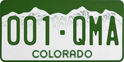 CO license plate 001QMA