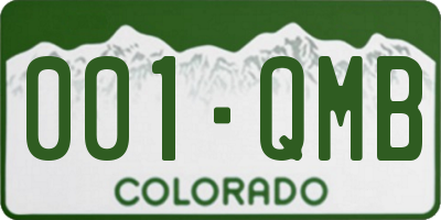 CO license plate 001QMB