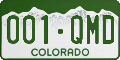 CO license plate 001QMD