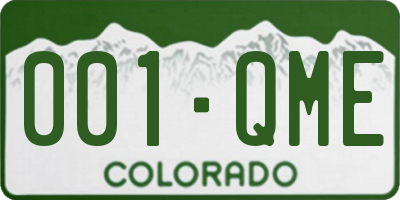 CO license plate 001QME