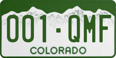 CO license plate 001QMF