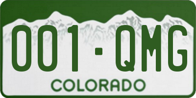 CO license plate 001QMG