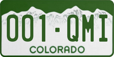 CO license plate 001QMI