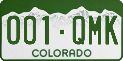 CO license plate 001QMK