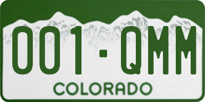 CO license plate 001QMM