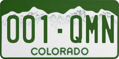 CO license plate 001QMN