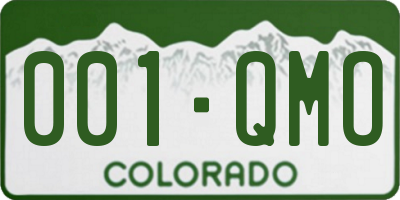 CO license plate 001QMO